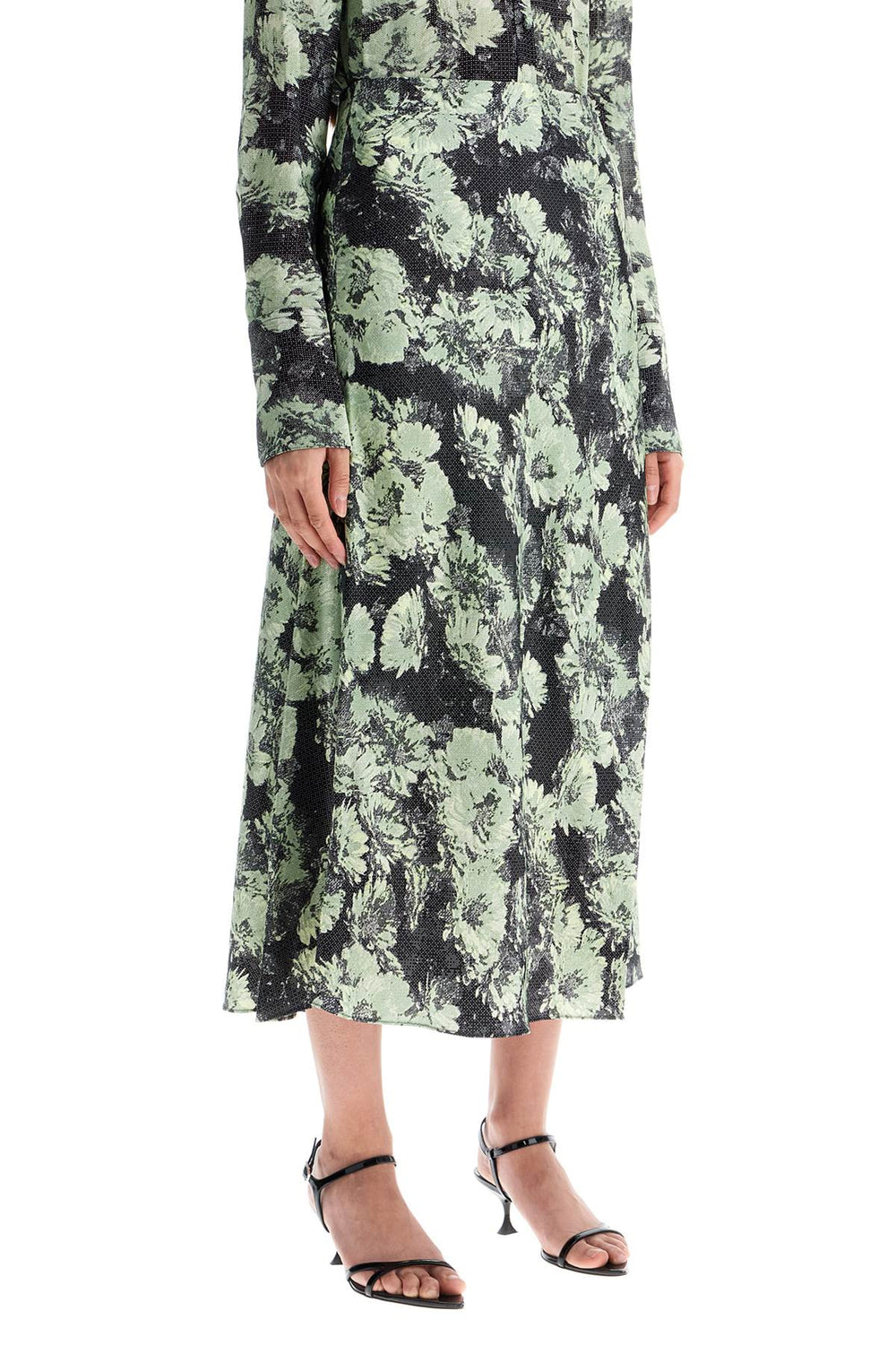 printed satin skirt-1