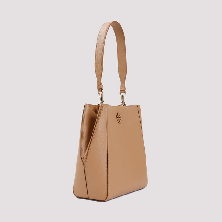 Tiramisu Brown Cow Leather McGraw Bucket Bag-10