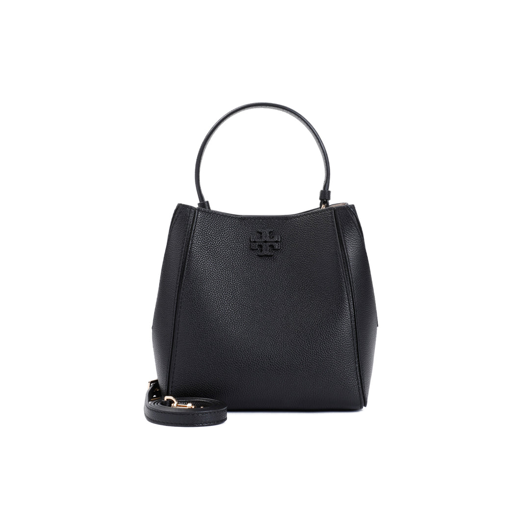 Black Cow Leather McGraw Small Bucket Bag-1