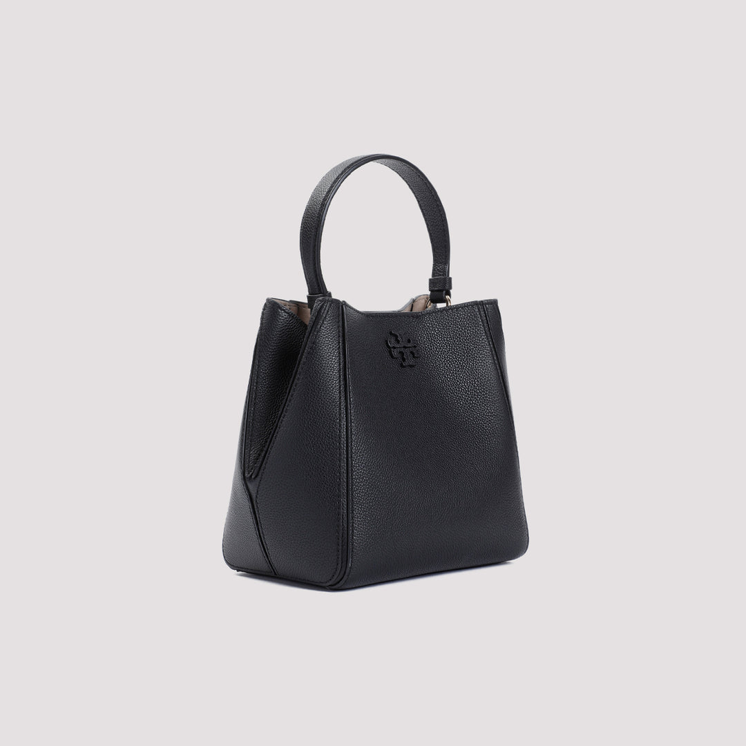 Black Cow Leather McGraw Small Bucket Bag-4