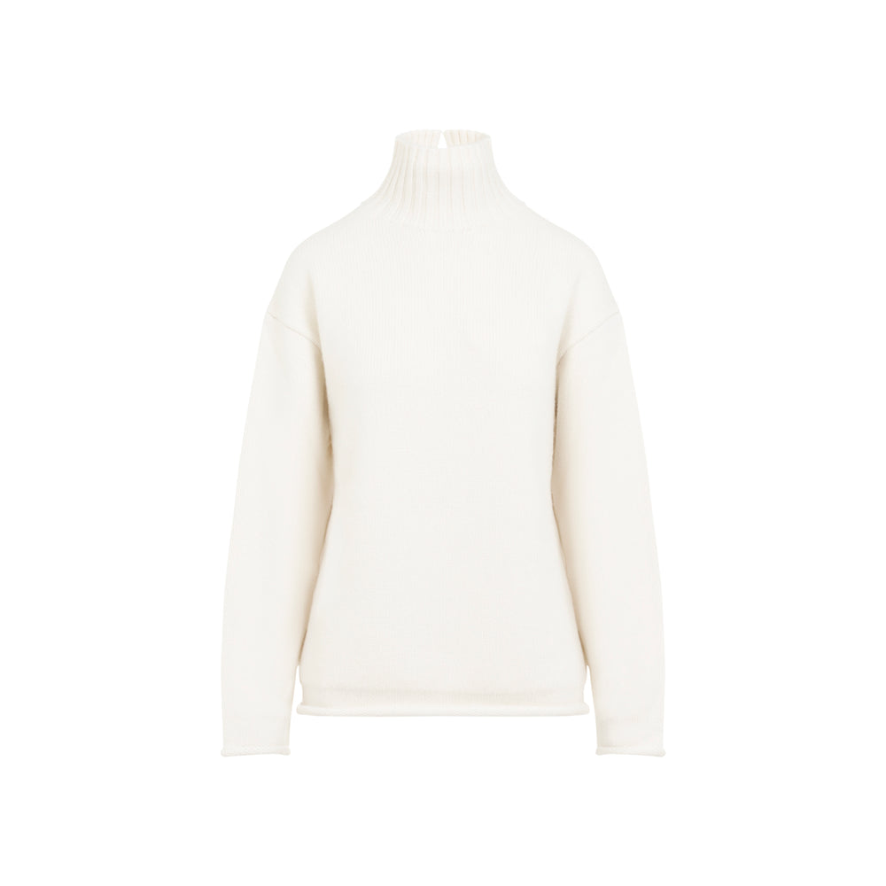 Chalk White Cashmere Sweater-1