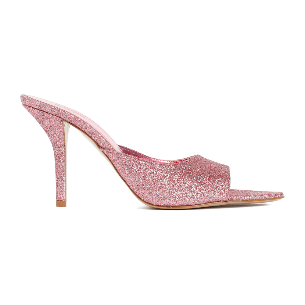 Dark Pink Glitter Perni Mules-1