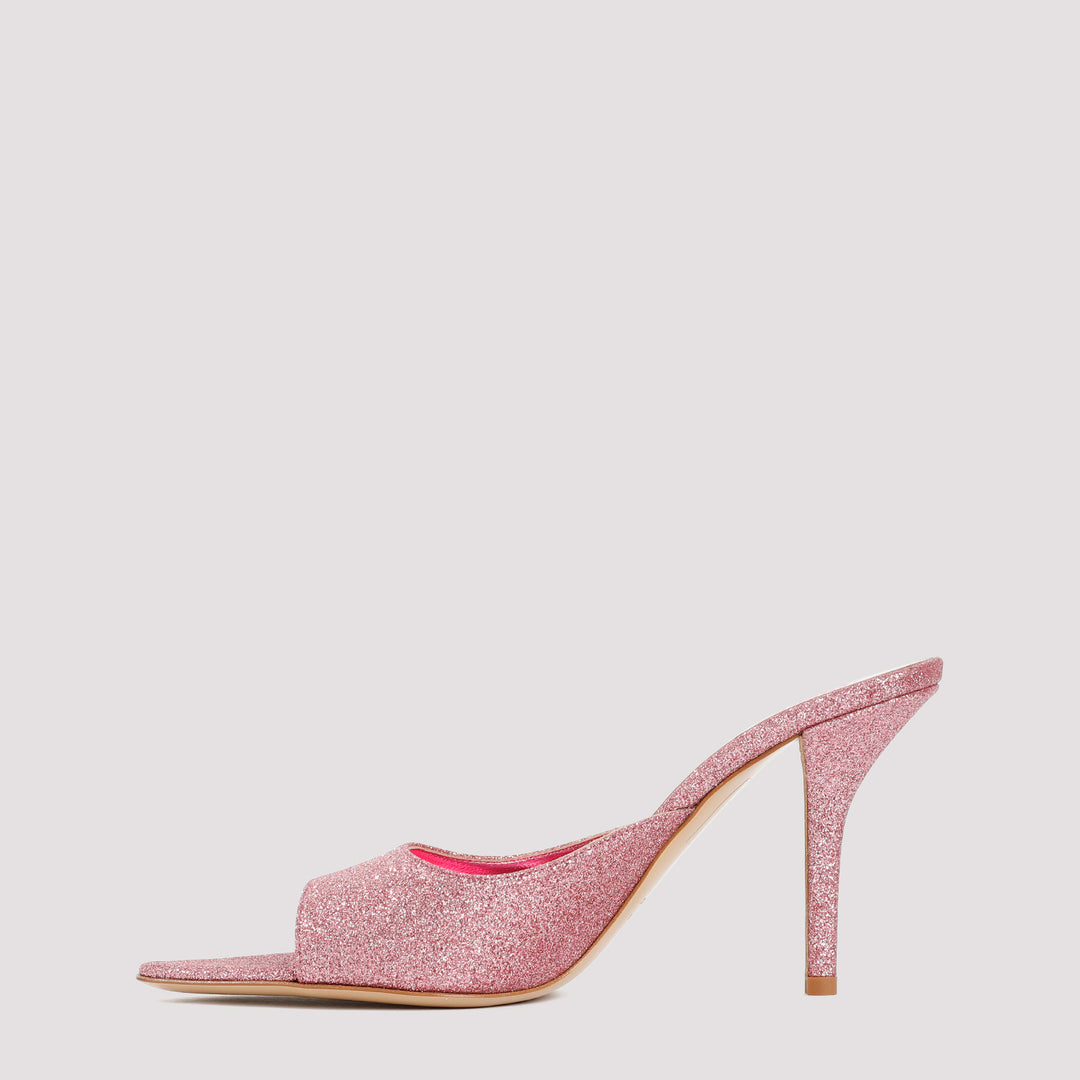 Dark Pink Glitter Perni Mules-3