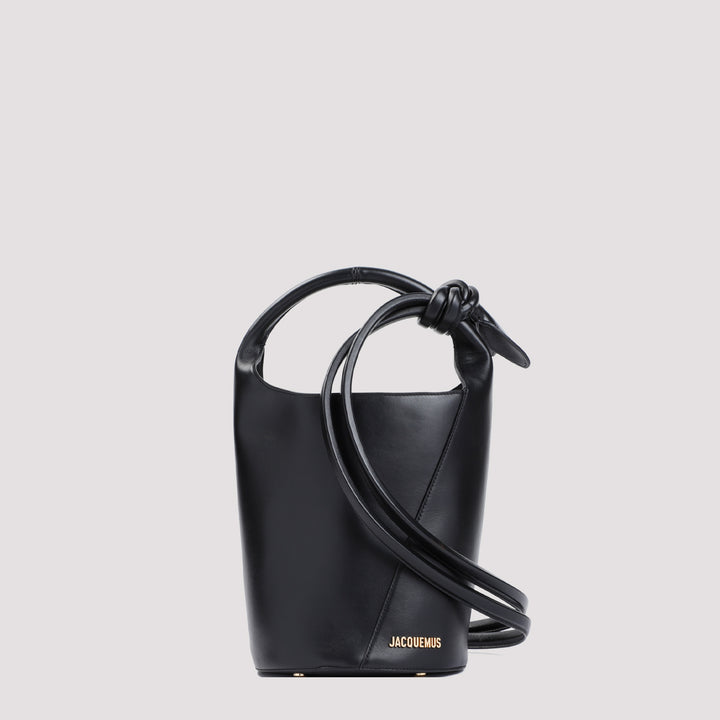 Black leather Le petit Tourni Bag-0