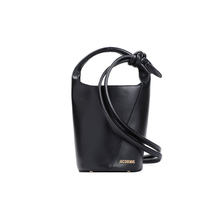 Black leather Le petit Tourni Bag-1