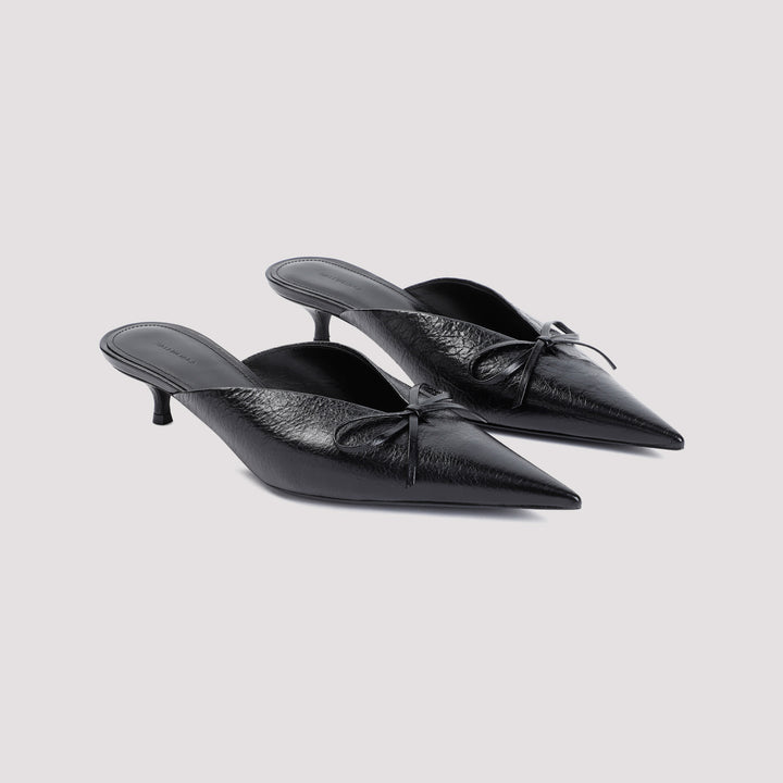 Black Knife Bow Arena L40 Lamb Leather Mules-4