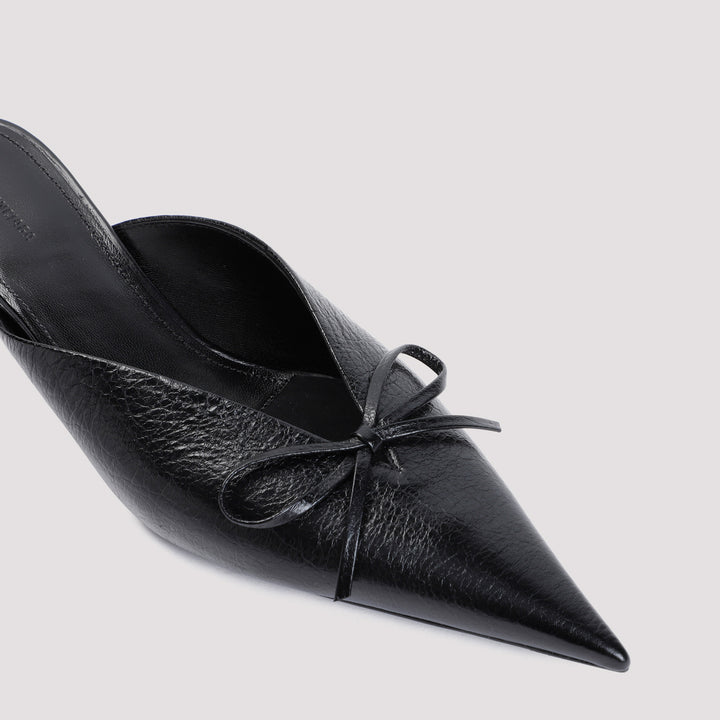 Black Knife Bow Arena L40 Lamb Leather Mules-5