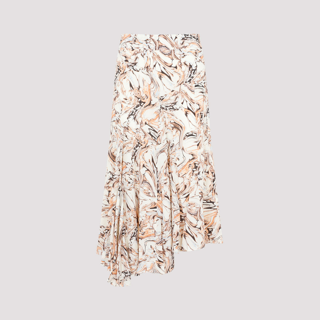 Beige Silk Toscane Skirt-0