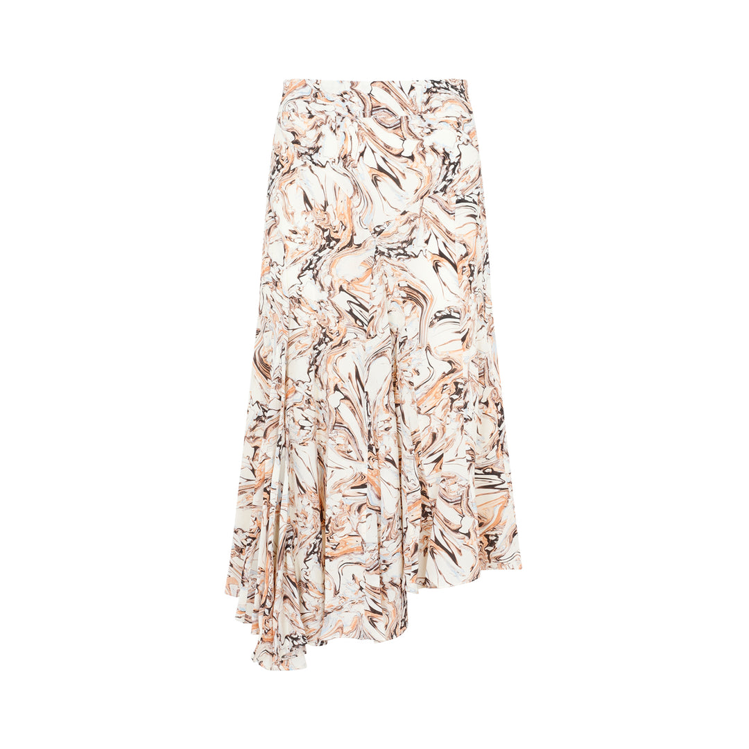 Beige Silk Toscane Skirt-1