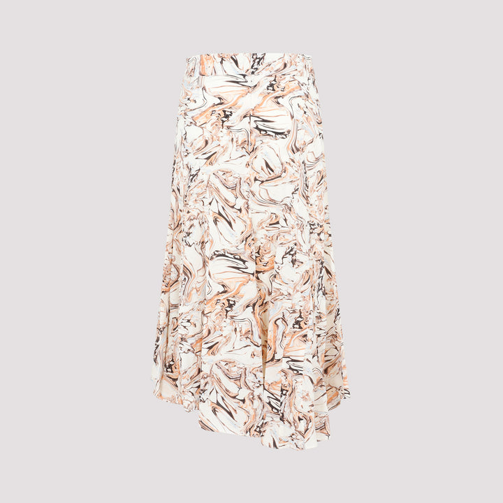 Beige Silk Toscane Skirt-3