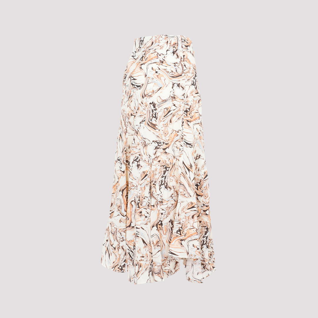 Beige Silk Toscane Skirt-4