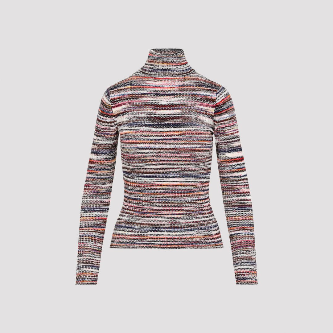 Multicolor Viscose Turtleneck-0