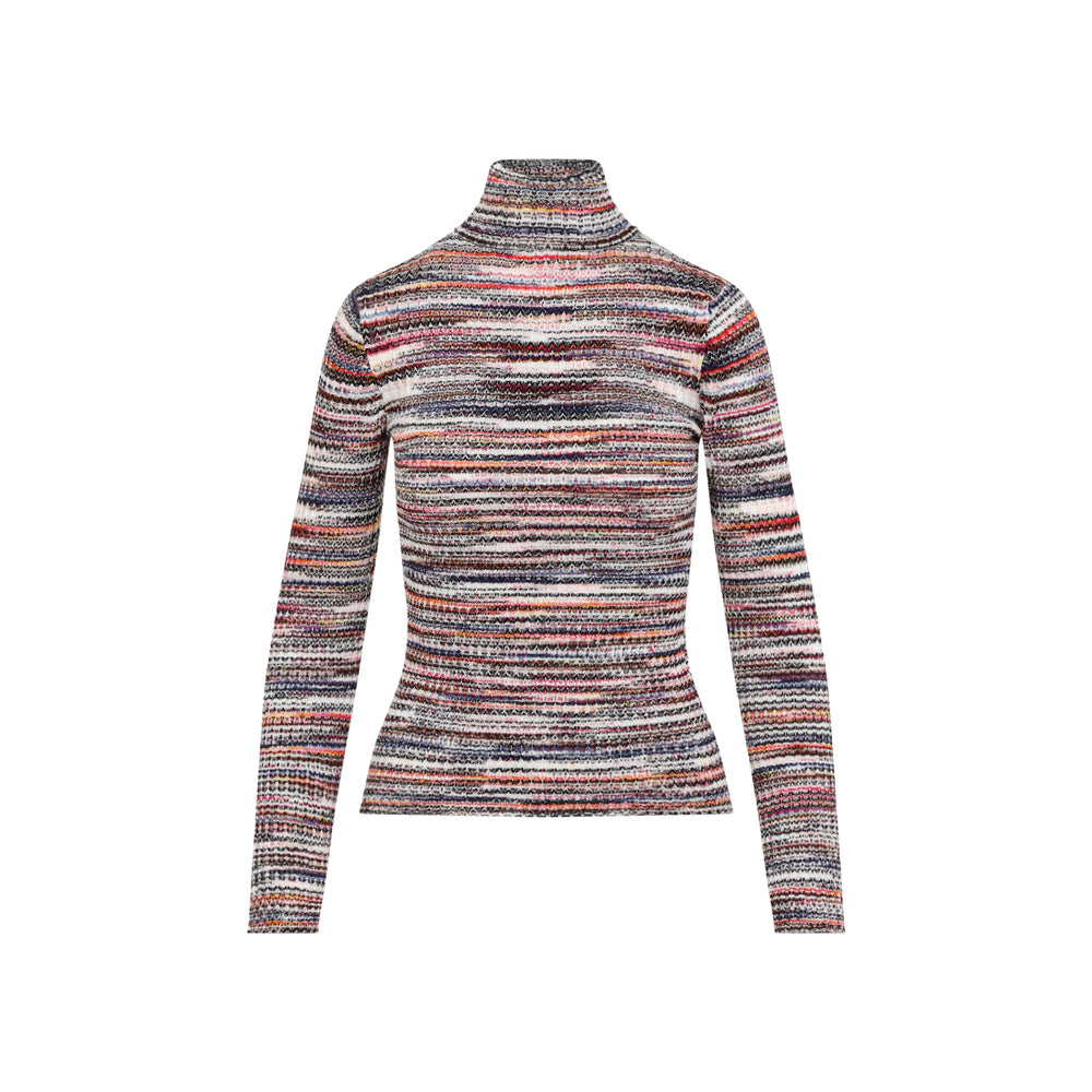 Multicolor Viscose Turtleneck-1