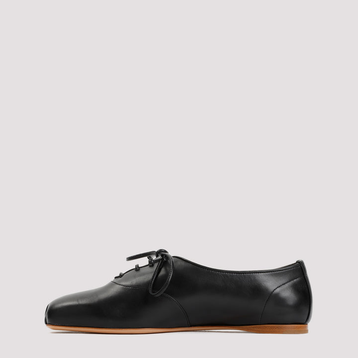 Black Nappa Lamb Leather May Flat-3