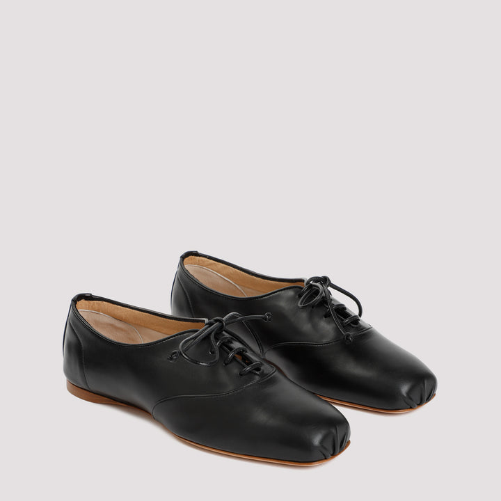 Black Nappa Lamb Leather May Flat-4