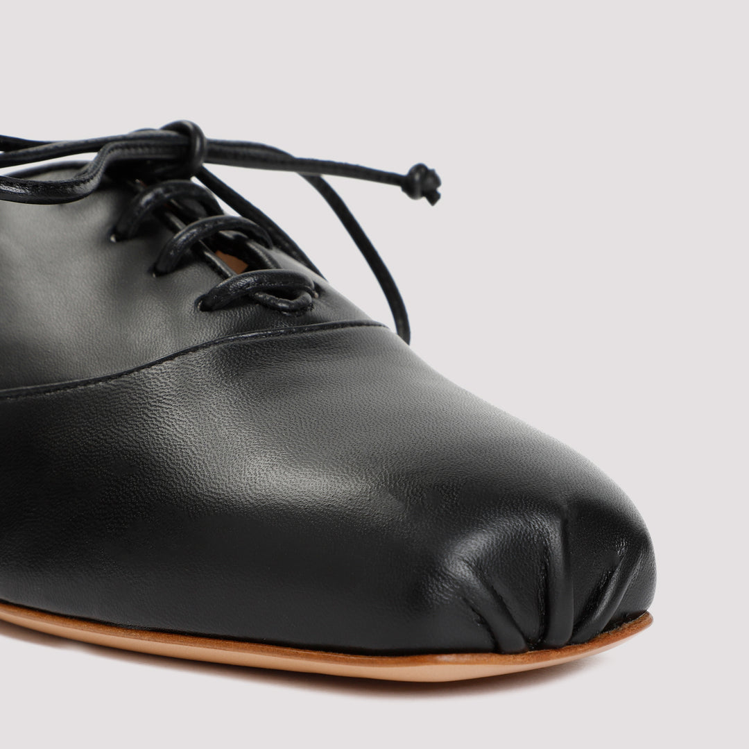 Black Nappa Lamb Leather May Flat-5