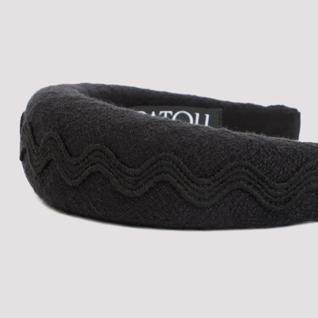 Black Cotton Headband-4