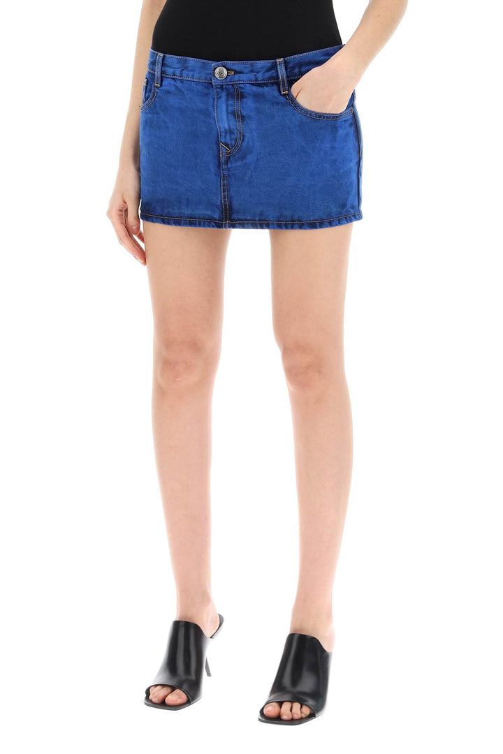 denim foam mini skirt for-3