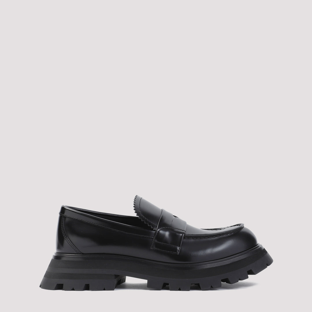 Black Brushed Calf Leather Loafers-0