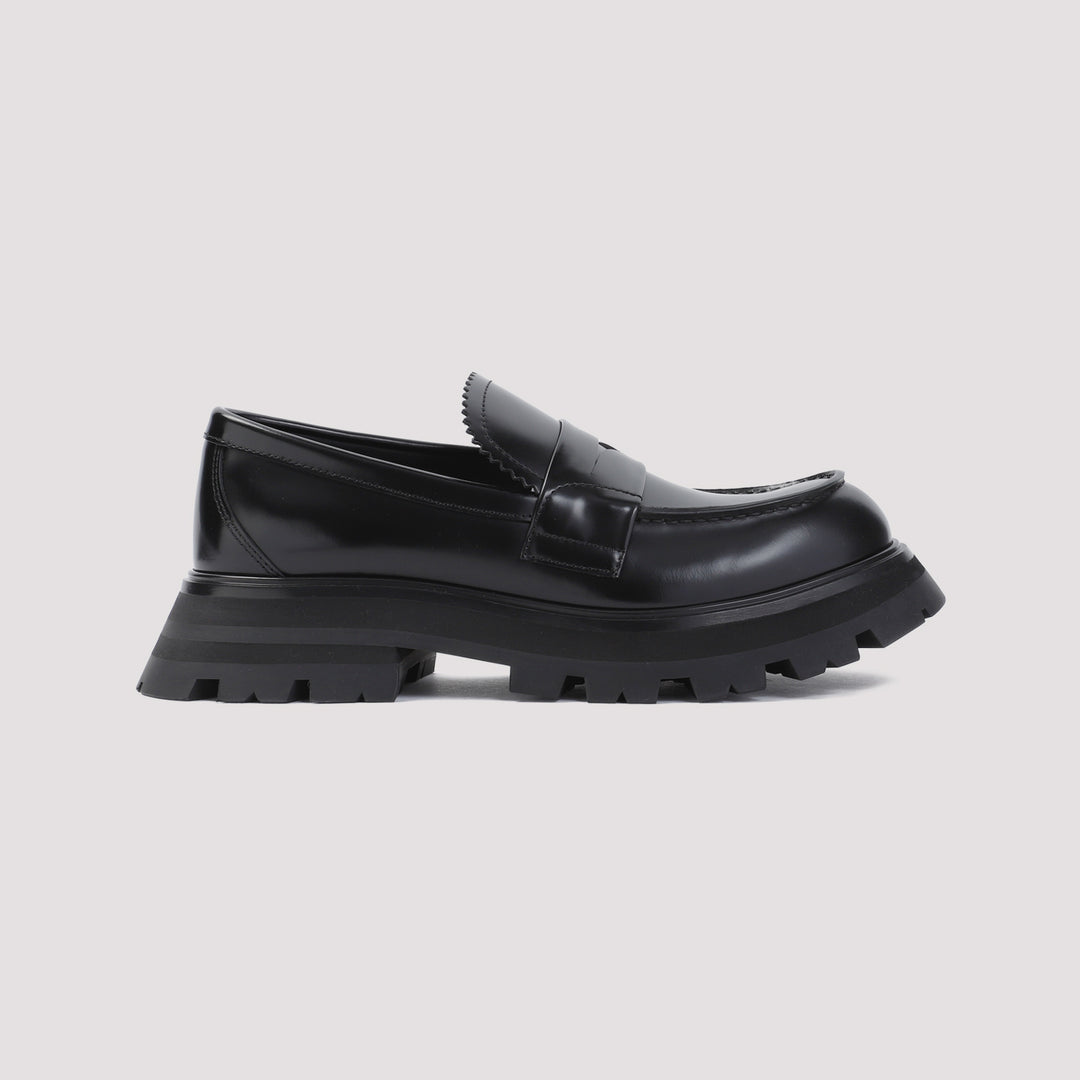 Black Brushed Calf Leather Loafers-2