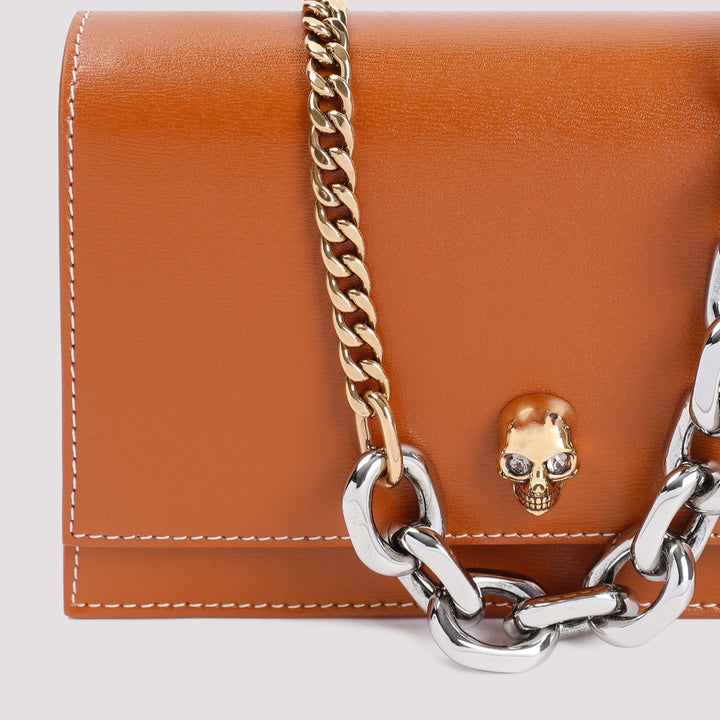 Brown Skull Mini Calf Leather Shoulder Bag-4