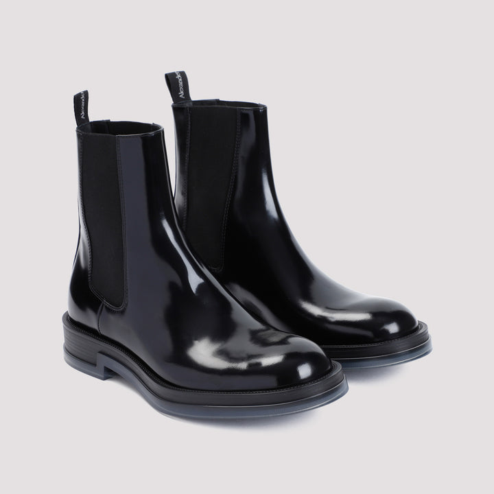 Black Calf Leather Boots-4