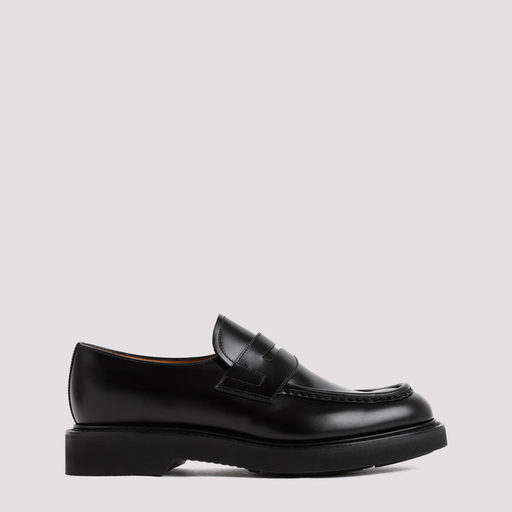 Black Calf Leather Lynton Loafers-0