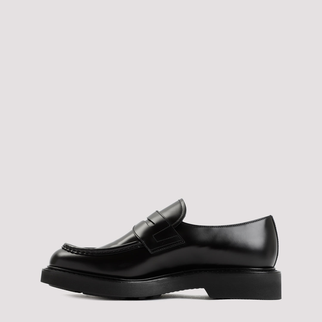 Black Calf Leather Lynton Loafers-3