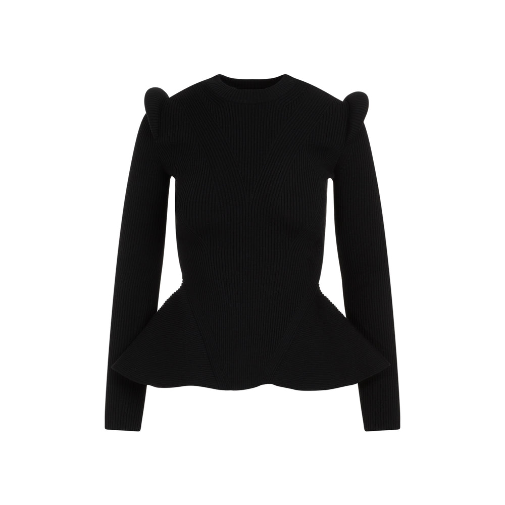 Black Wool Pullover-1