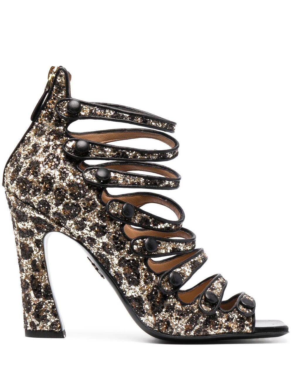 DSQUARED2 glitter-embellished leopard-print sandals-0