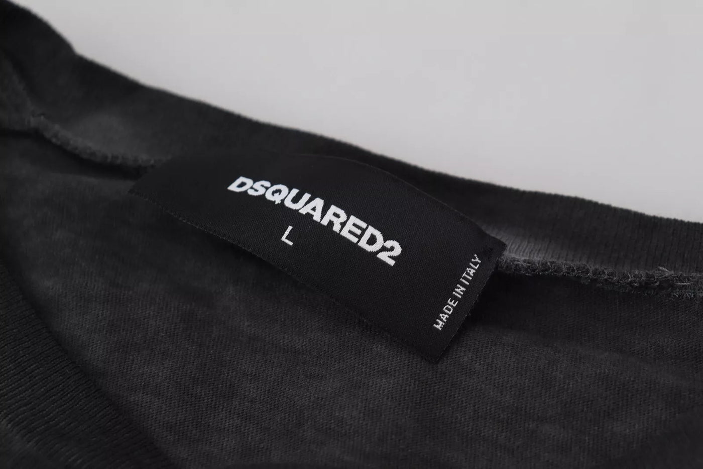 Dsquared² Black Cotton Linen Long Sleeves Pullover Sweater