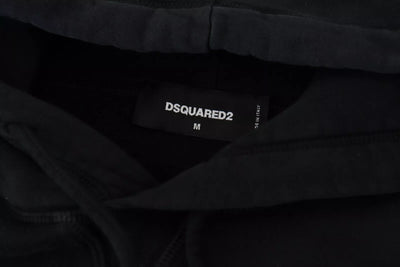 Dsquared² Black Tie Dye Cotton Hooded Sweatshirt Sweater