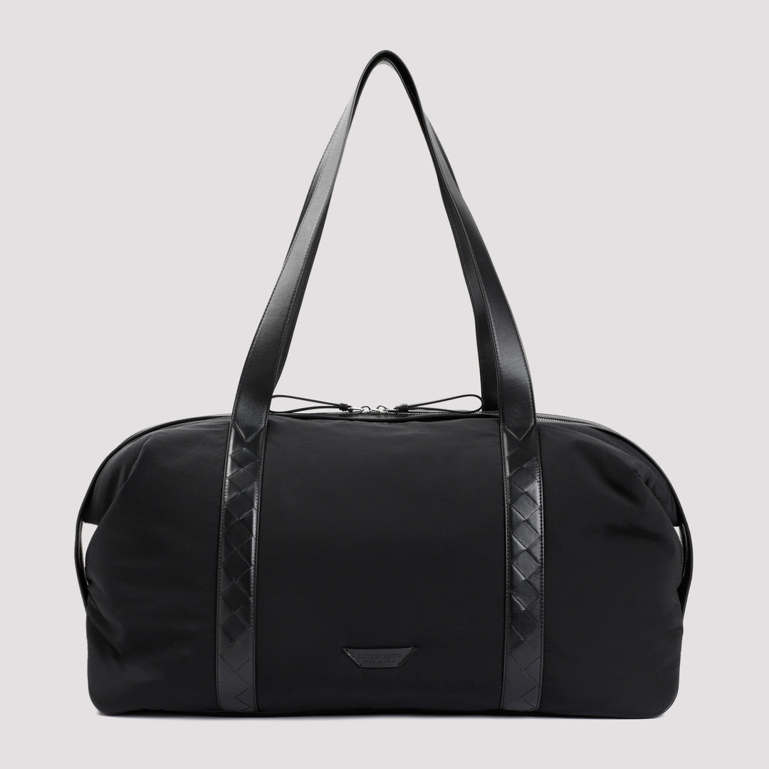 Black Silver Weekender Nylon Large Bag-0