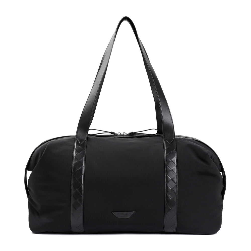 Black Silver Weekender Nylon Large Bag-1