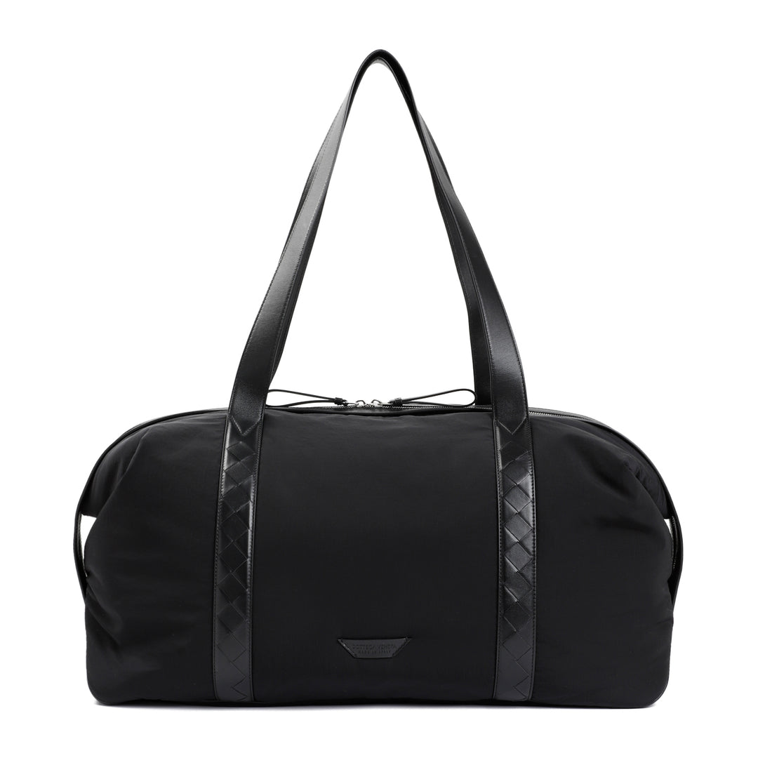 Black Silver Weekender Nylon Large Bag-1