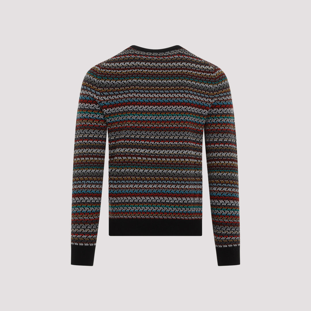 Multi Colored Merino Wool Crew Neck-3