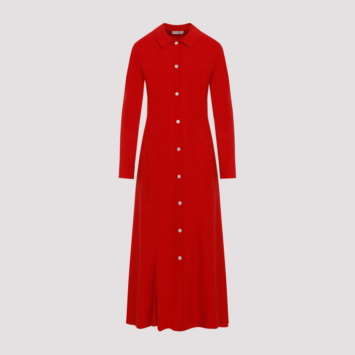 Goji Berry Red Silk Myra Dress-0