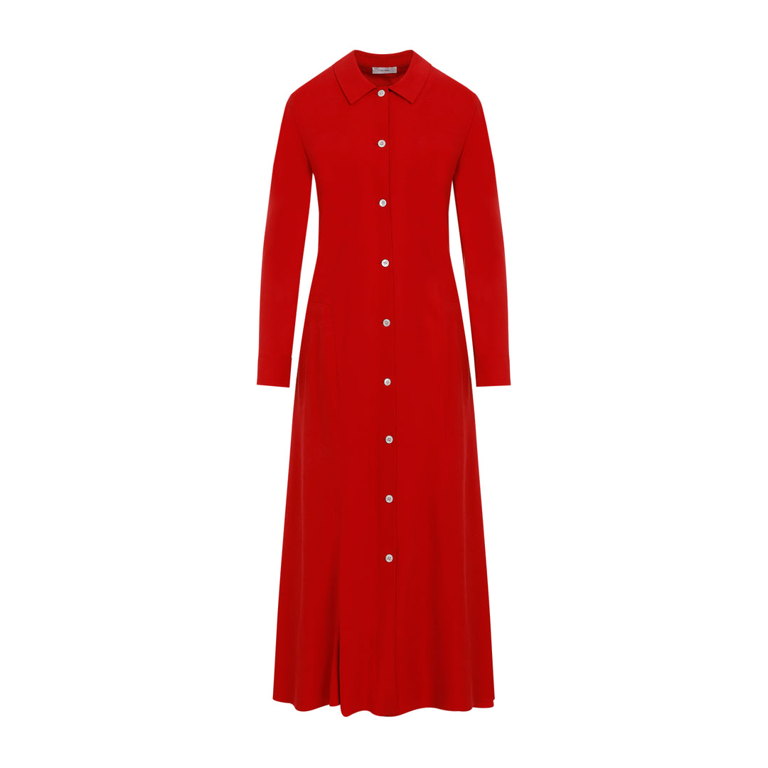 Goji Berry Red Silk Myra Dress-1