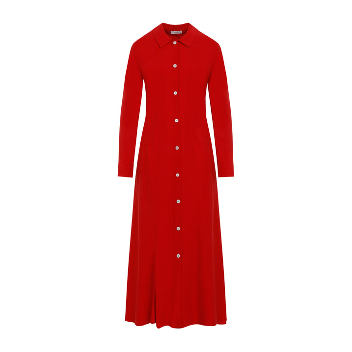 Goji Berry Red Silk Myra Dress-1