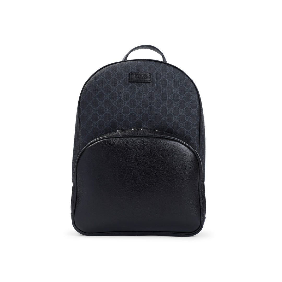 Black GG Polyurethane Backpack-1