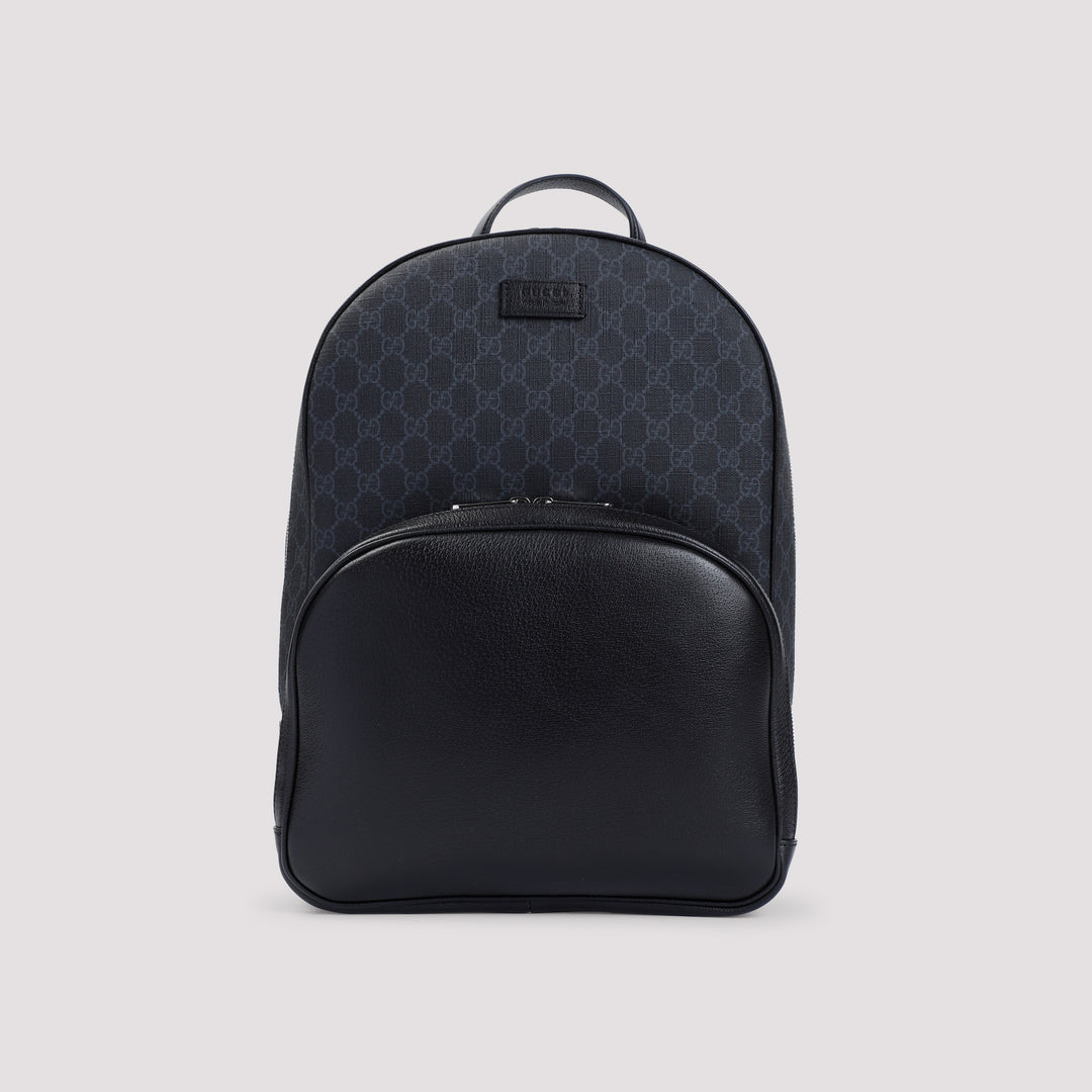 Black GG Polyurethane Backpack-2