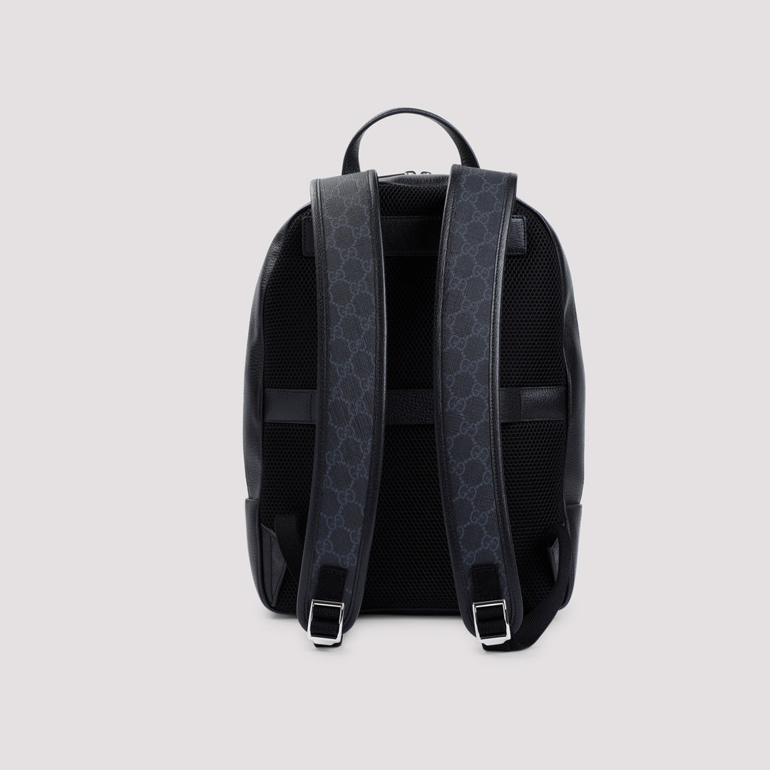 Black GG Polyurethane Backpack-3