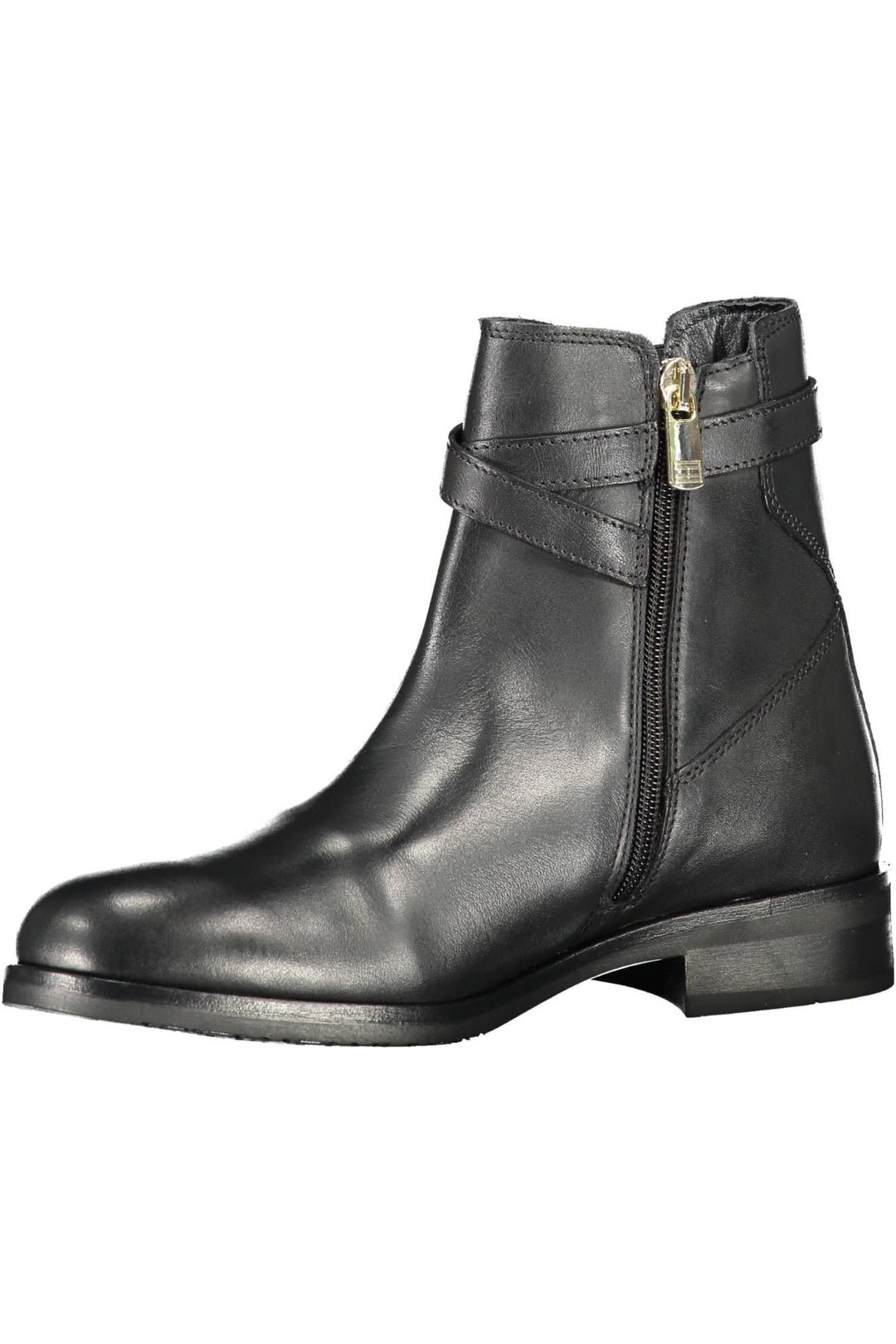 Chic Black Ankle Boots with Contrasting Zip Detail