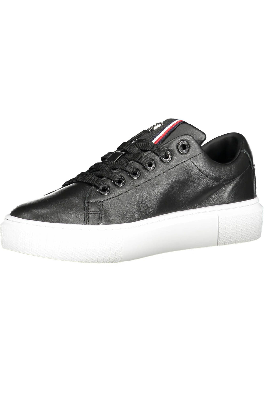 Chic Black Cotton-Leather Blend Sneakers