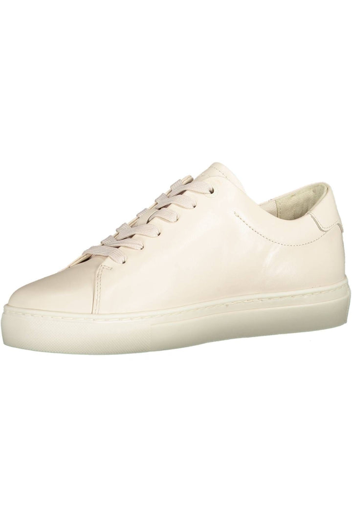 Beige Lace-Up Sneaker with Iconic Accents