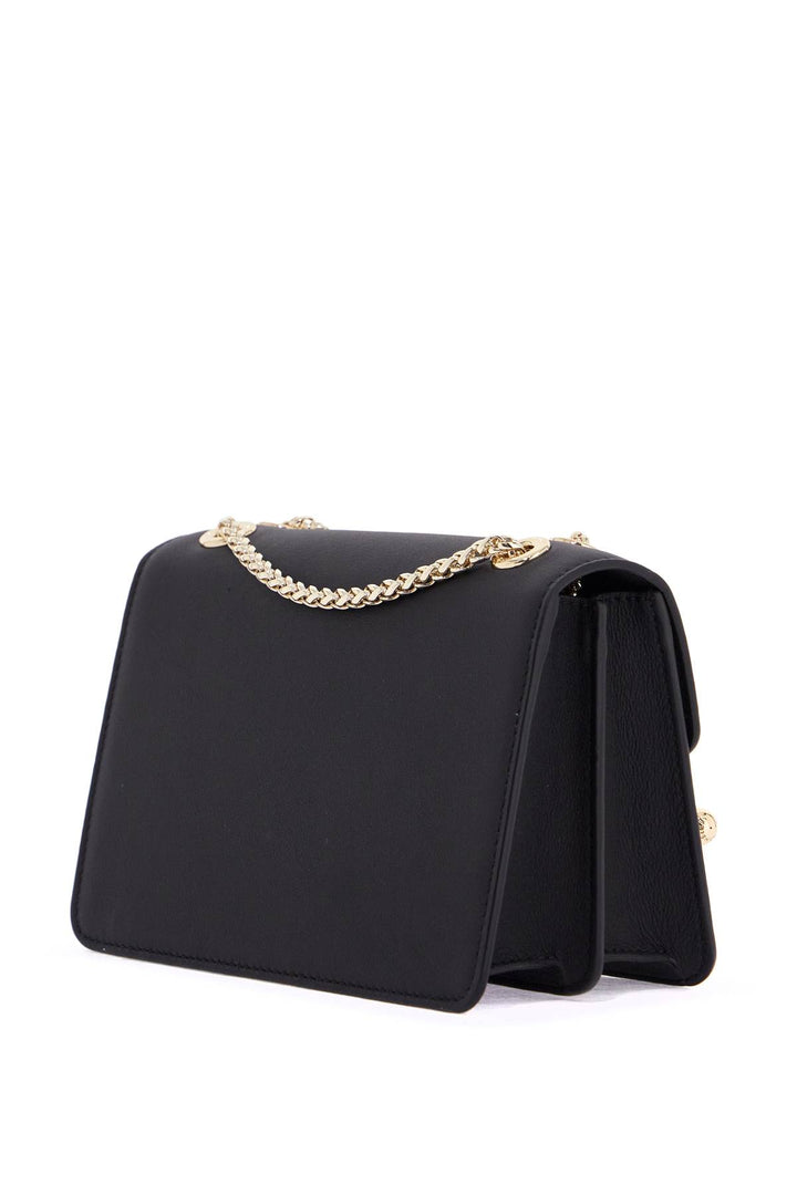 black east/west mini calfskin bag with gold chain-1