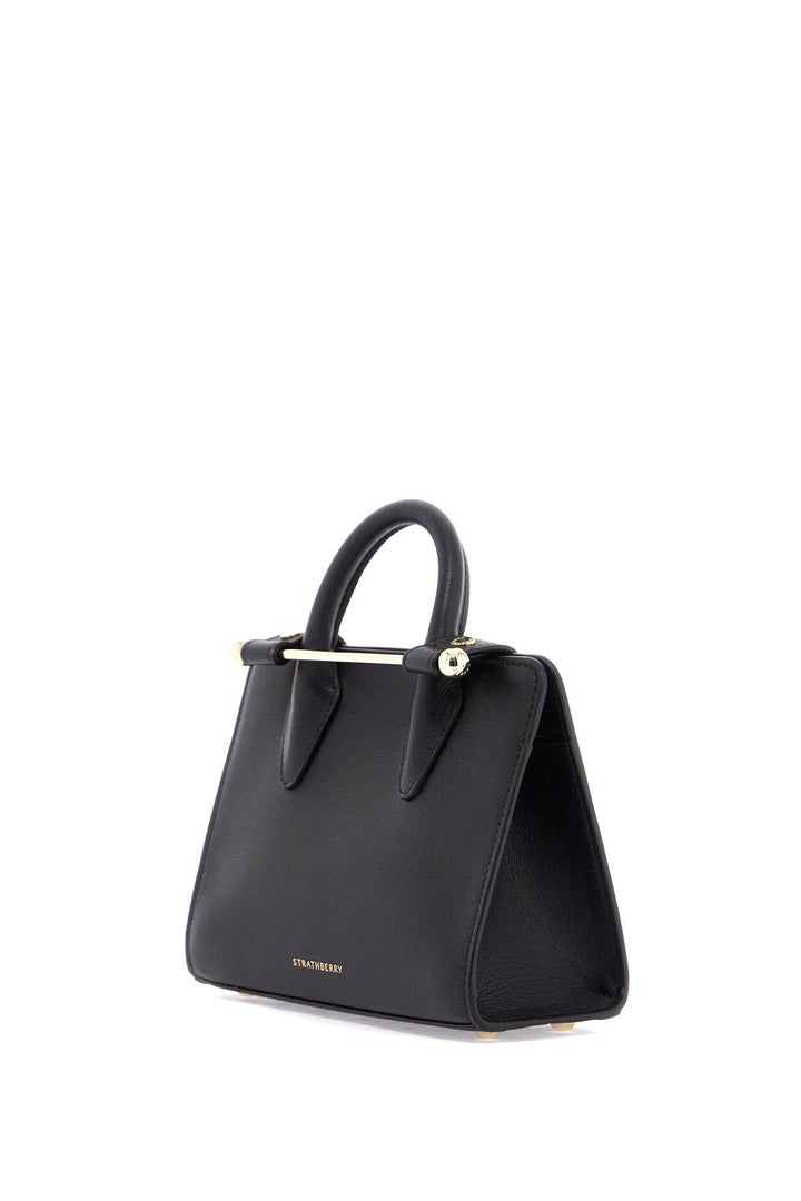 mini tote in black calfskin with removable shoulder strap-2