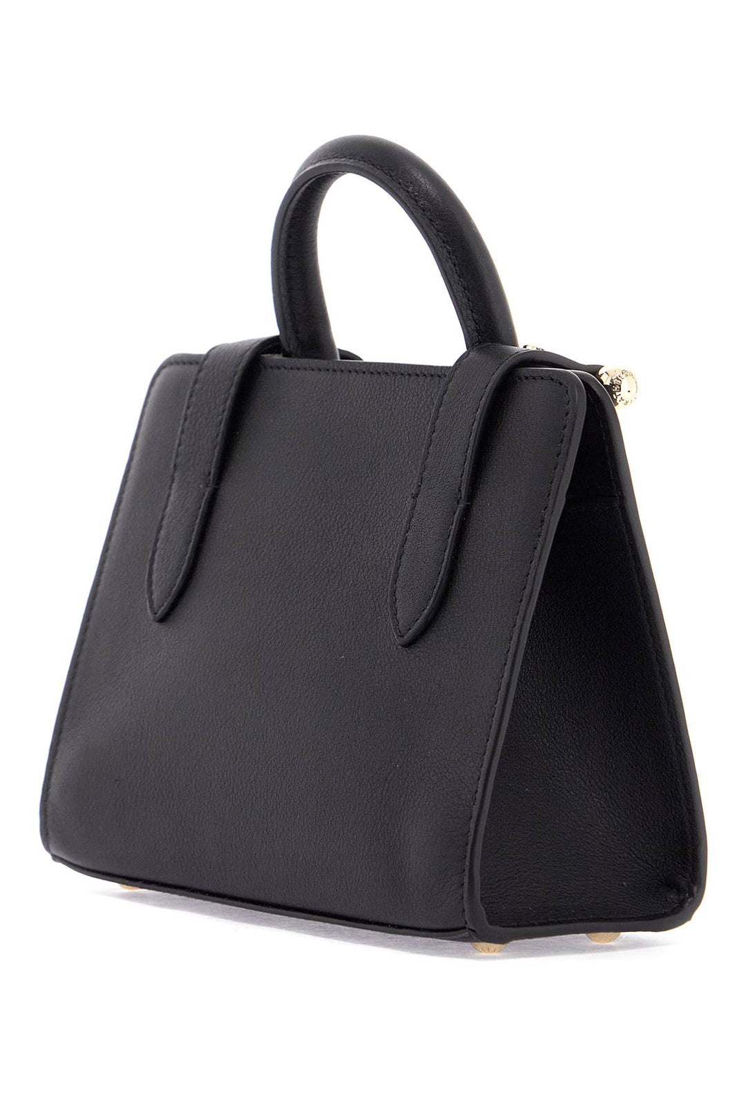 mini tote in black calfskin with removable shoulder strap-1