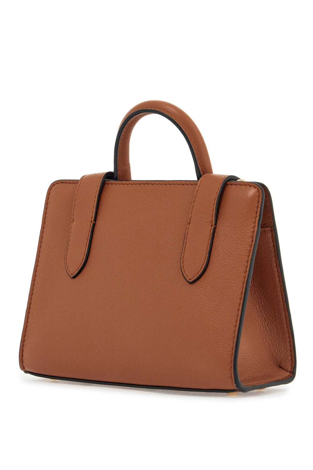 nano tote in chestnut calf leather-1