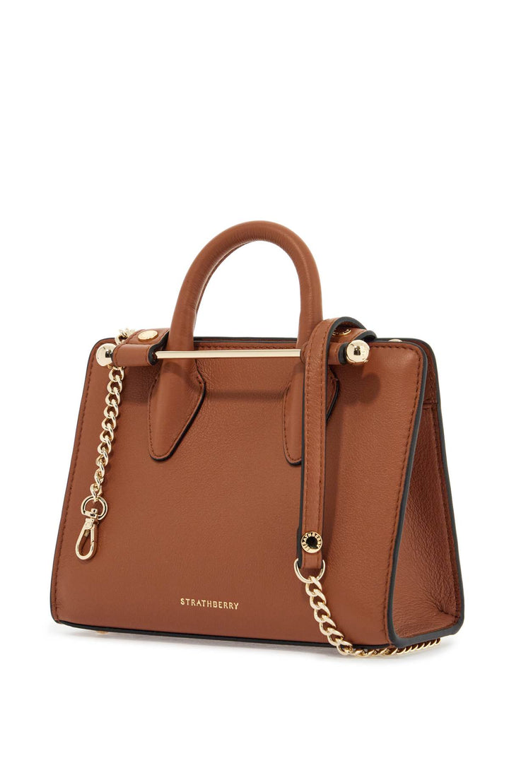 nano tote in chestnut calf leather-2